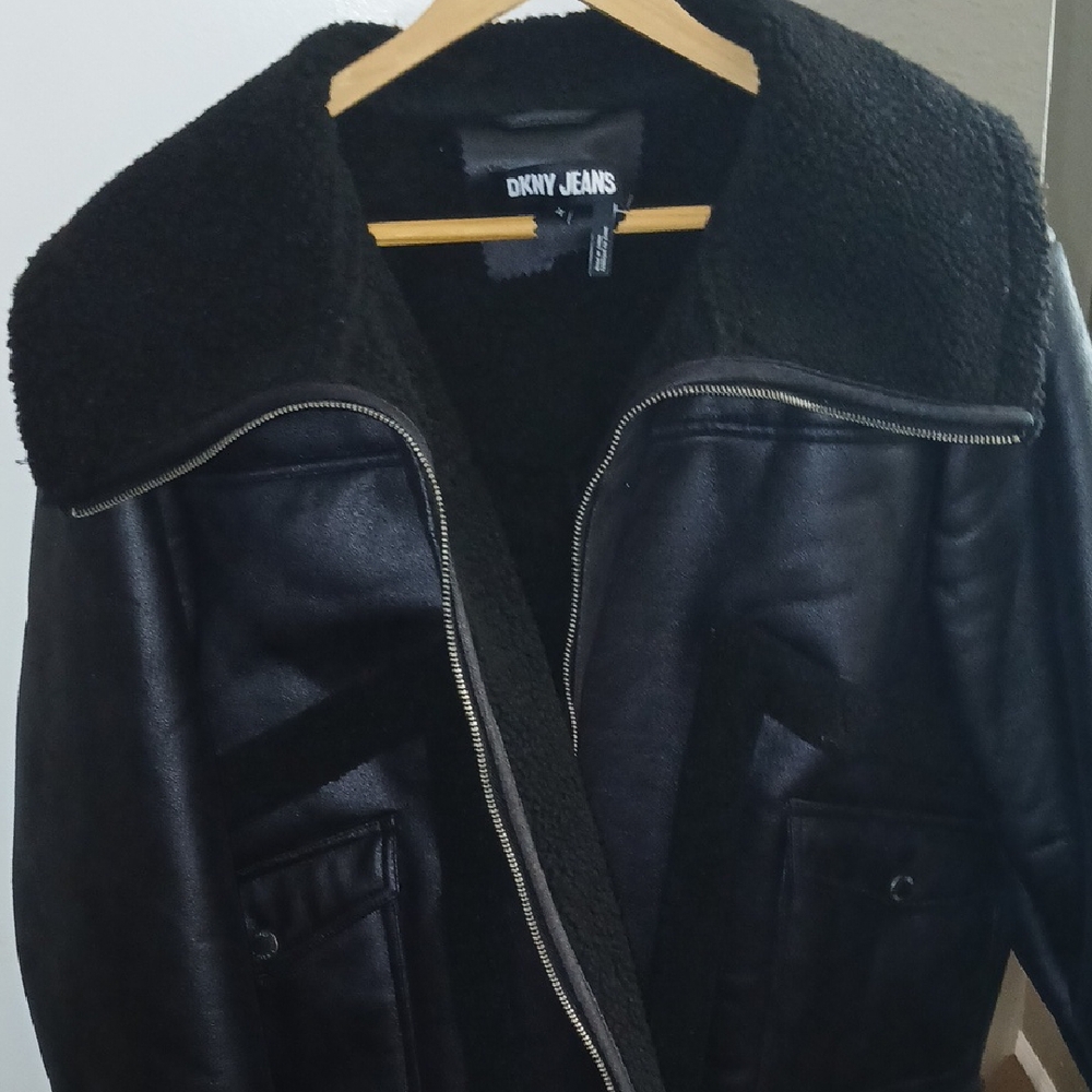 DKNY Jeans Black Leather Jacket